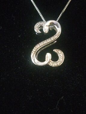 Vintage Sterling Silver Jane Seymour's Open Heart Necklace With Diamonds